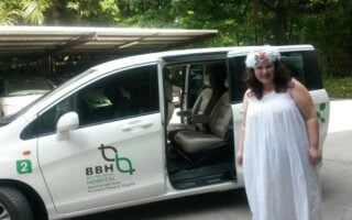 Marina Alonzo waiting for car