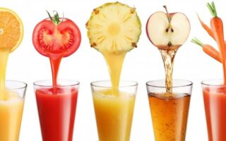 Fruits and Vegetables being made into juice