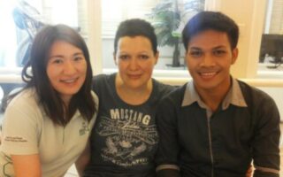 Regina Kornev MS sufferer with staff at BBH facility