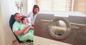 CP Patient entering Hyperbaric Oxygen Chamber HBOT at Better Being Hospital