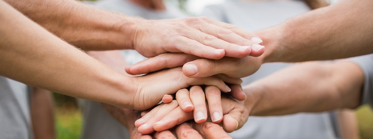 hands showing support