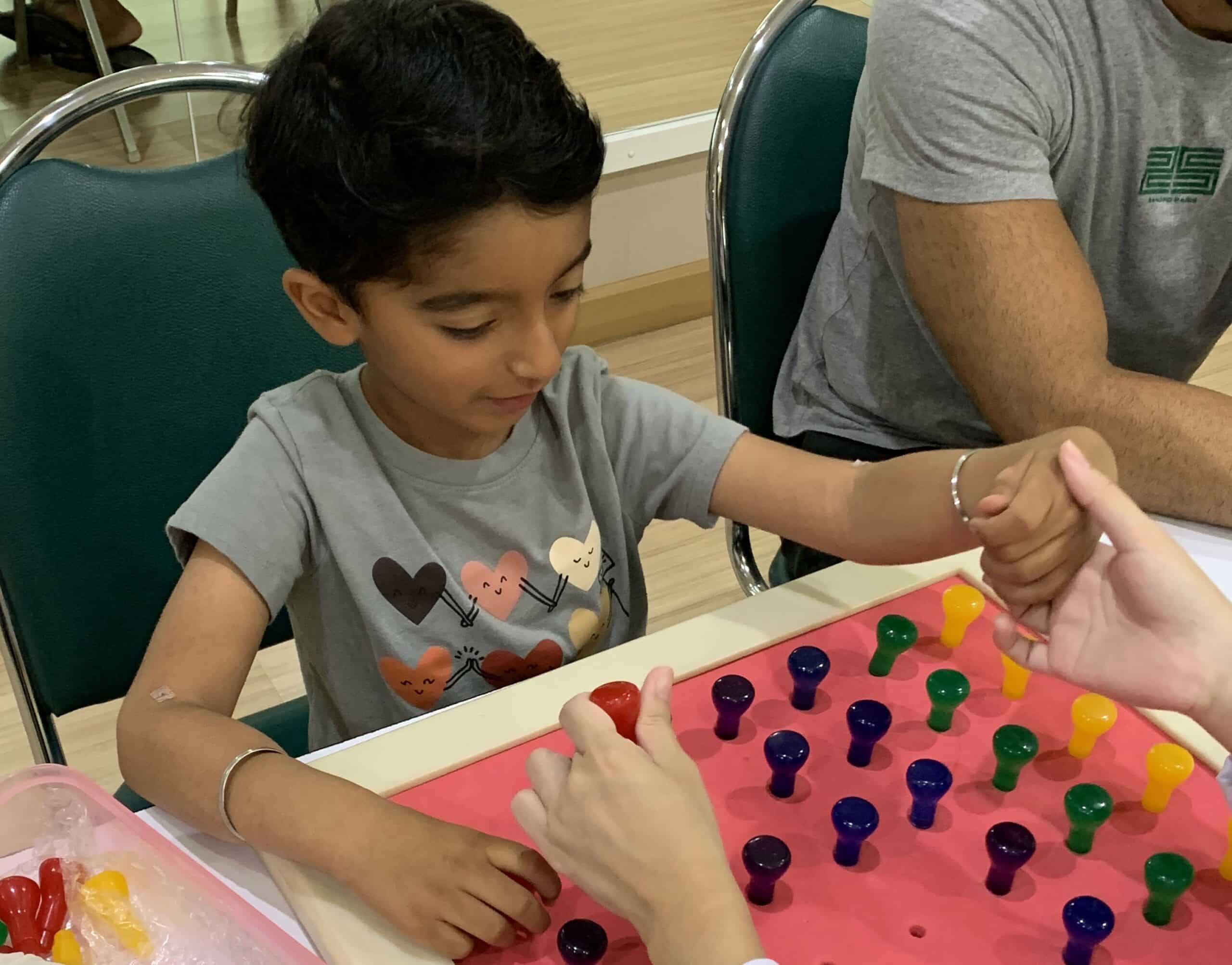 Boy playing a game