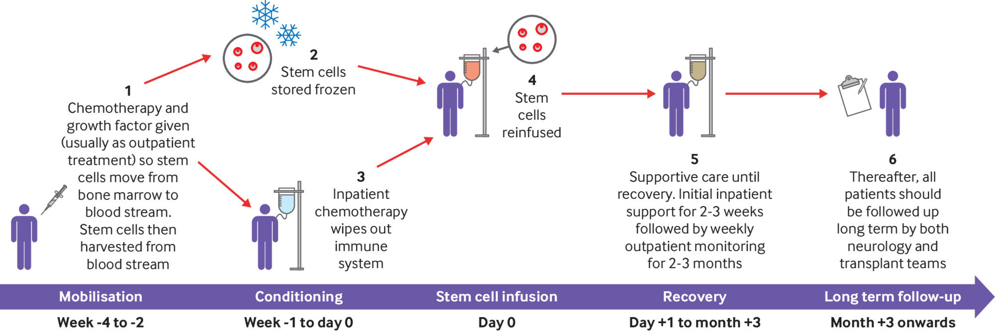 A depiction of a stem cell transplant procedure in a clinical setting