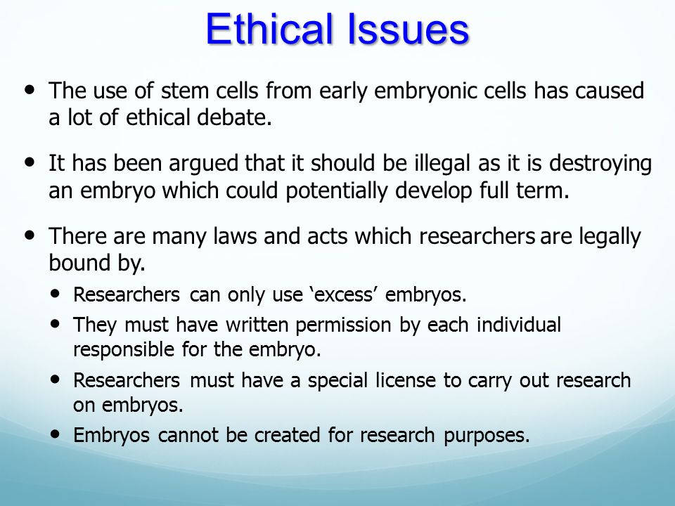 Ethical issues of stem cell therapy